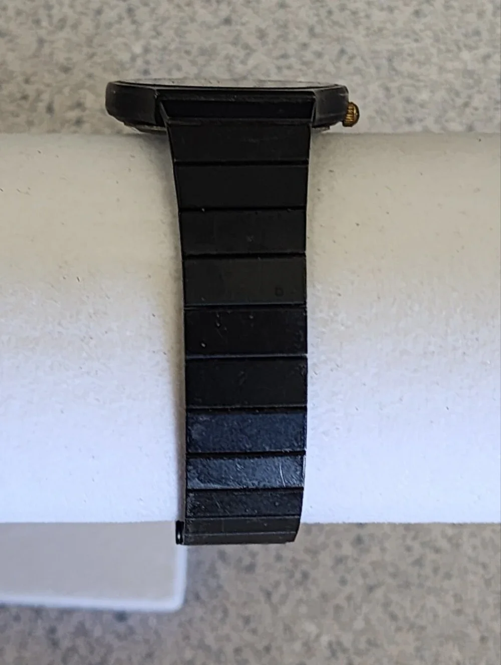 Vintage Elite Black Matte Watch Minimalist Dial Gold Tone Hands Movado Museum